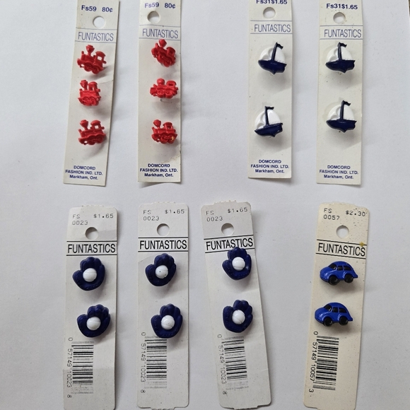 Vintage Novelty Kids Buttons Sewing Lot Bundle Trains Baseball Car Sailboat - Picture 2 of 10